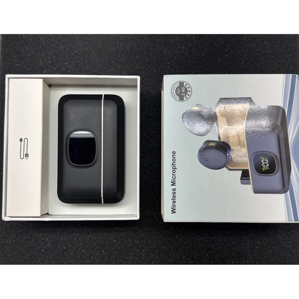 Black Wireless Magnetic Button Collar Microphone Lapel Mic 40H Battery